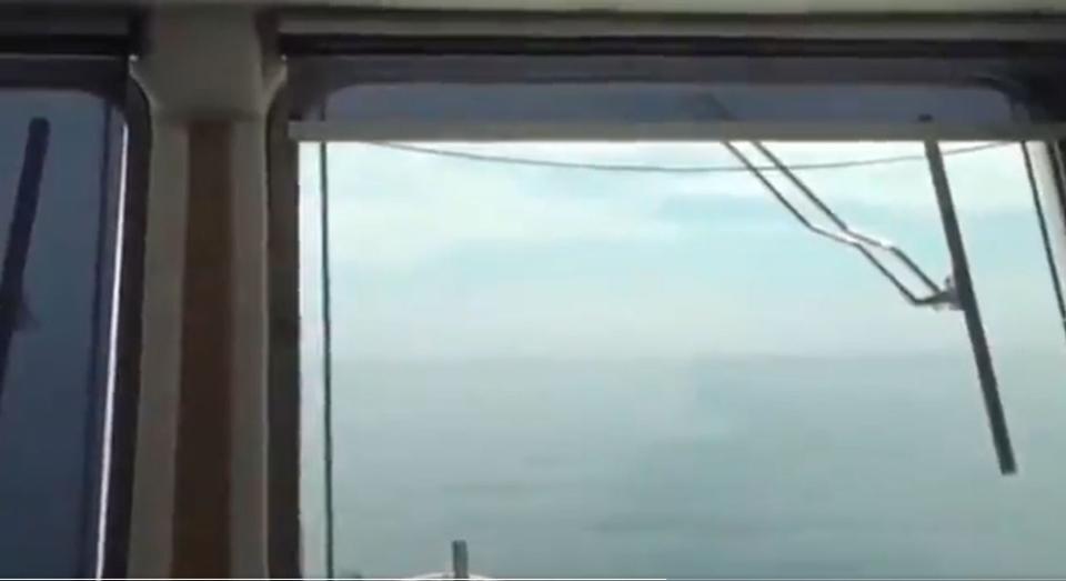 Russian coastguard releases video from one of its vessels during the clash with HMS Defender in the Black Sea (FSB)