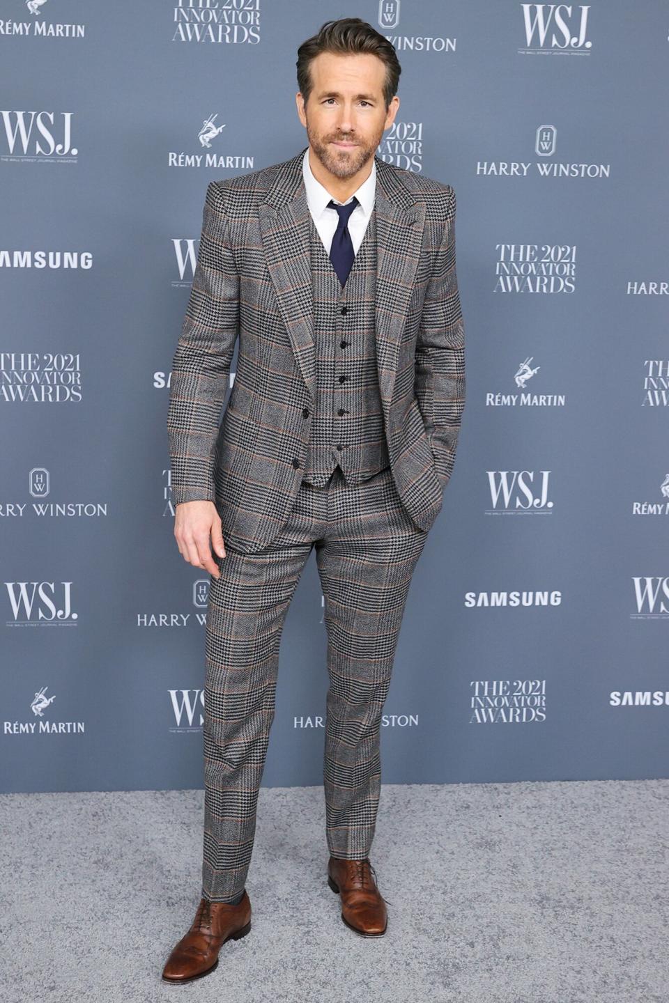 NEW YORK, NEW YORK - NOVEMBER 01: Actor Ryan Reynolds attends WSJ Magazine 2021 Innovator Awards at Museum of Modern Art on November 01, 2021 in New York City. (Photo by Theo Wargo/Getty Images)