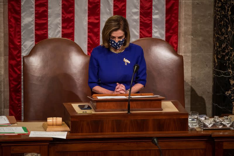 Congress reconvene in the House chamber at the U.S. Capitol in Washington