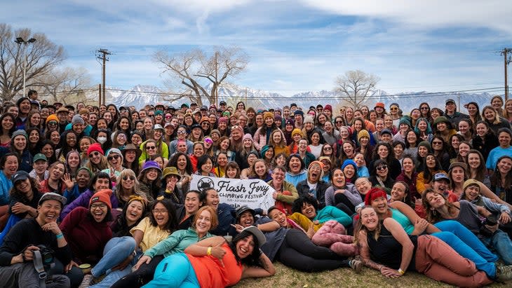 women at climbing fest