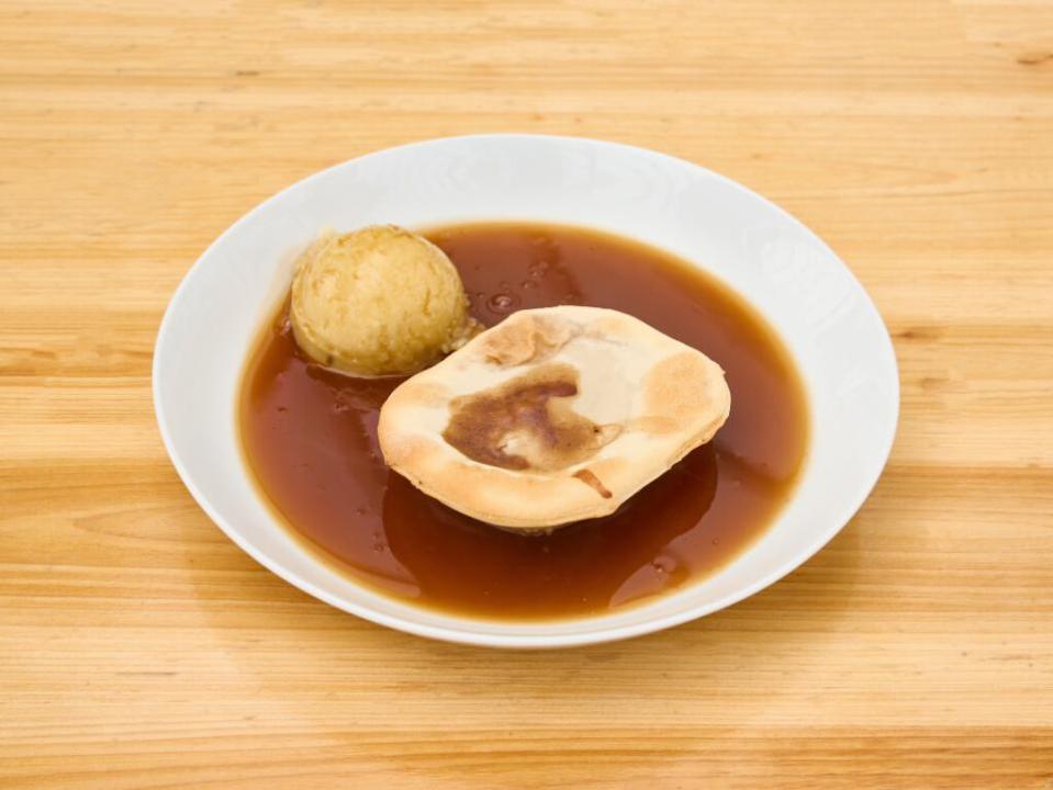 Eastern Daily Press: Pies are served with the option of a homemade flat leaf parsley liquor, beef gravy or onion gravy