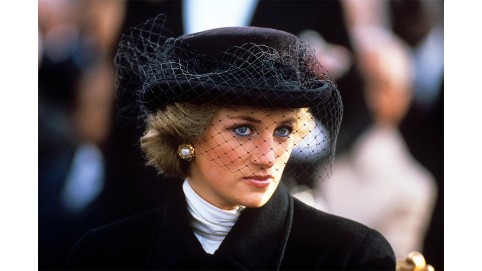 Princess Diana on a royal tour of France