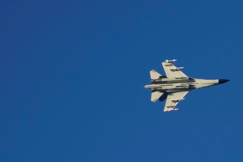 FILE PHOTO: PLA aircraft over Pingtan island