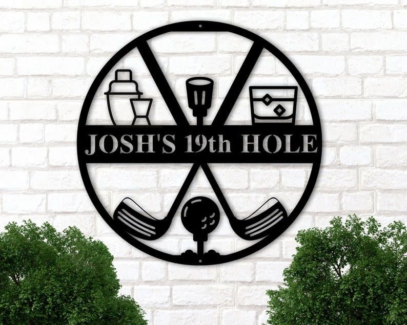 55) 19th Hole Custom Metal Sign