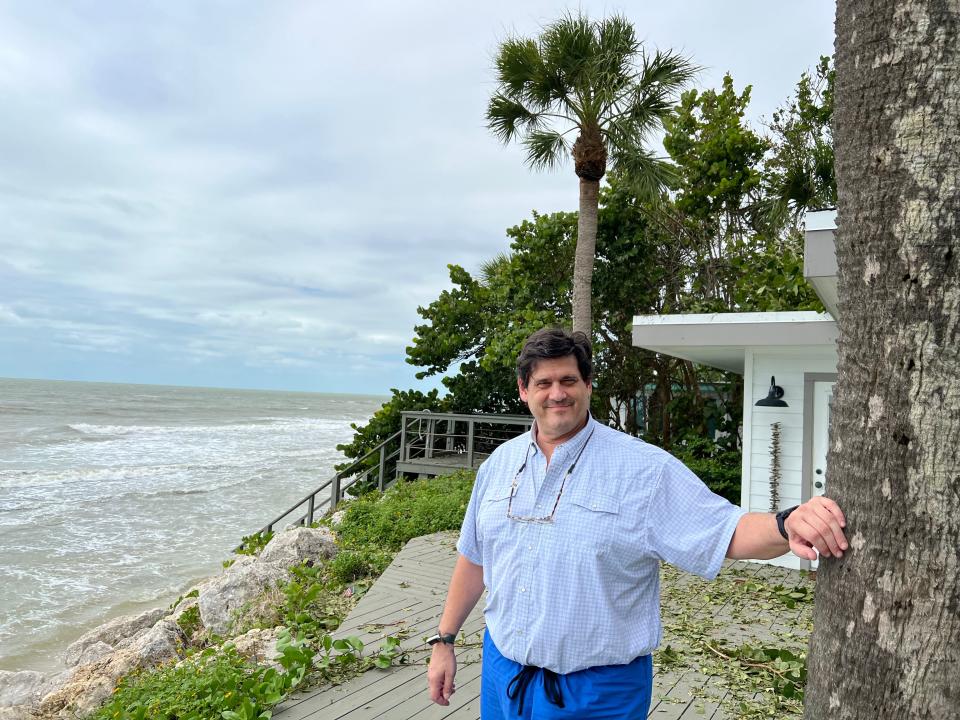 Dr. David Sugar said there was no damage to his waterfront home on Point of Rocks Road on Siesta Key, and no storm surge. He evacuated and monitored the Gulf waters with web cams set up in his house.