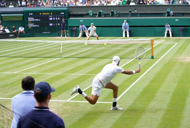 Matteo Berrettini's forehand caused untold damage to Hubert Hurkacz in the first men's semi-final