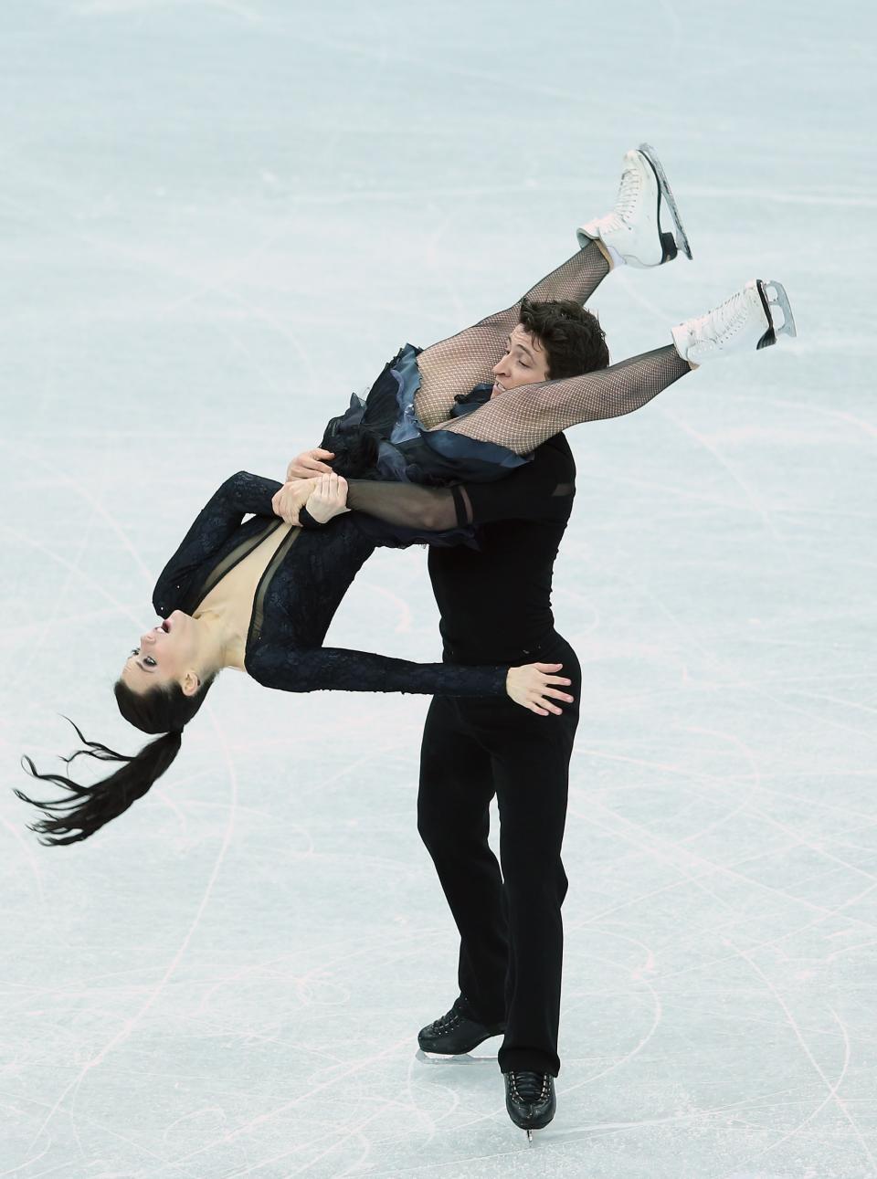 SOCHI, RUSSIA - DECEMBER 08: Tessa Virtue and Scott Moir of Canada perform in the Ice Dance Free Dance during the Grand Prix of Figure Skating Final 2012 at the Iceberg Skating Palace on December 8, 2012 in Sochi, Russia. (Photo by Julian Finney/Getty Images)