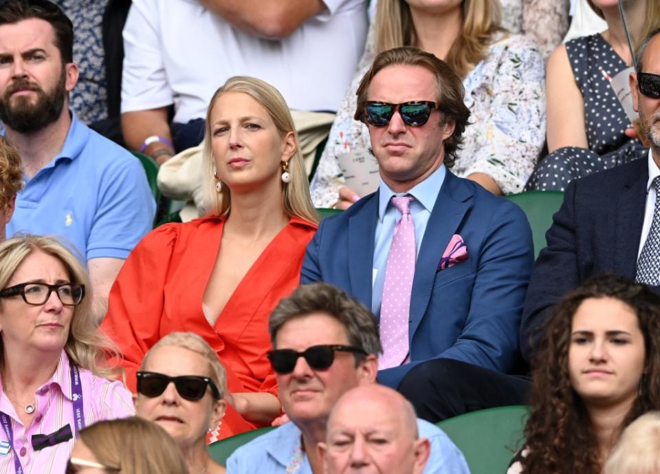 Lady Gabriella Kingston and Thomas Kingston attending the Wimbledon Tennis Championships in London in July 2021. WireImage