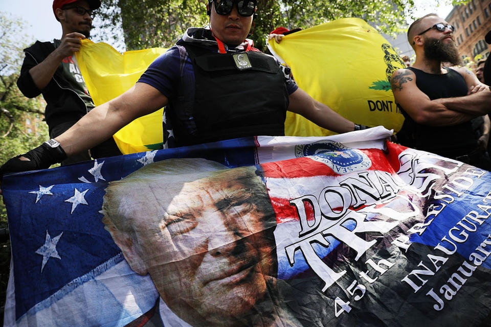 Pro-Trump counterprotesters at May Day rally