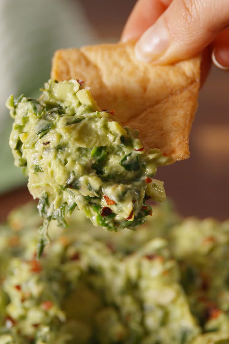 Avocado Spinach Artichoke Dip