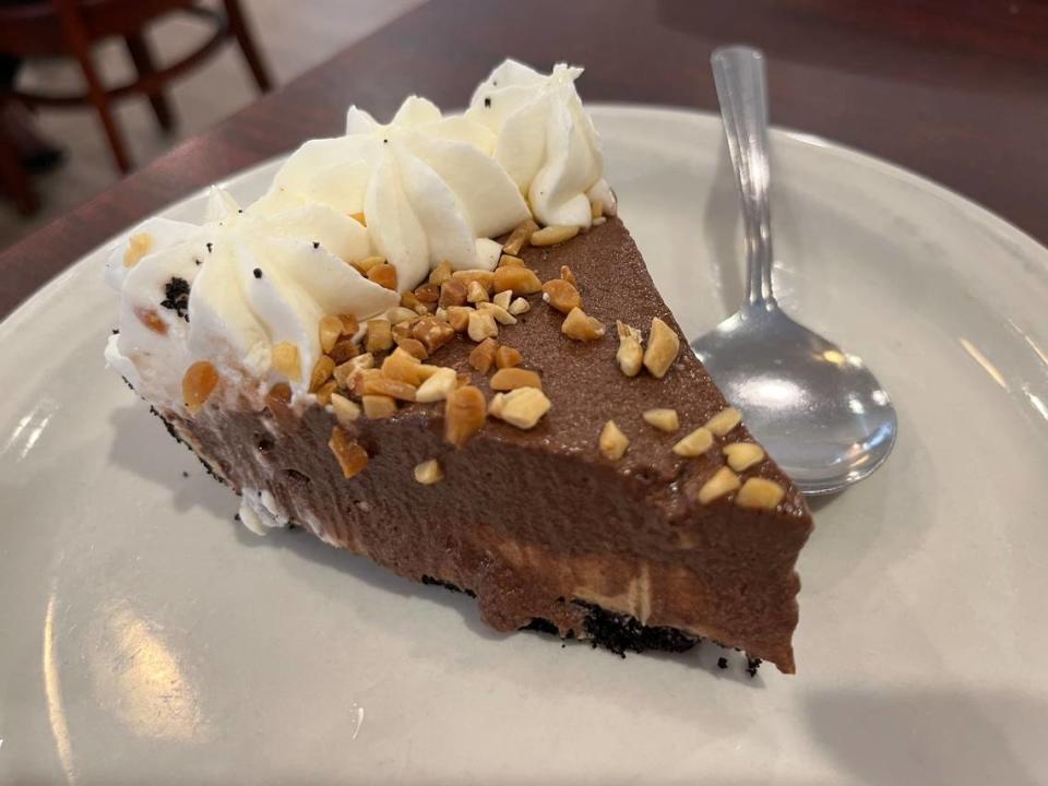 Stacks’ chocolate peanut butter pie has a chocolate crust.
