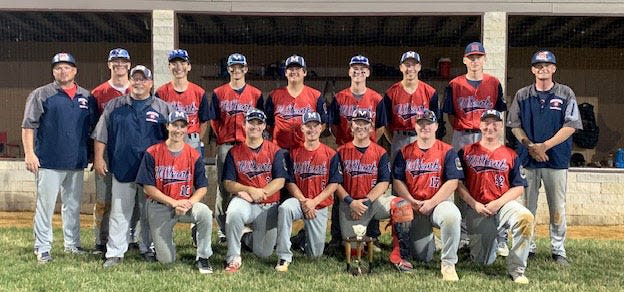 Milbank Post 9 won the Region 1B tournament last week in Webster and will face Redfield Post 92 at about 12:30 p.m. Friday in the opening round of the state Class B American Legion baseball tournament at Gregory. Team members include, from left in front, Micah Seyer, Sage Locke, Kaden Krause, Kellen Hoeke, Dillen Sheeley and Isaac Schulte; and back, coach Jesse Krause, Bryce Lamp, manager Ron Krause, Sammy Femling, Mike Karges, Aiden Rabe, Justus Osborn, Merik Junker, Joe Schulte and coach Brady Krause. Not pictured are Cole Swenson and Karson Weber.