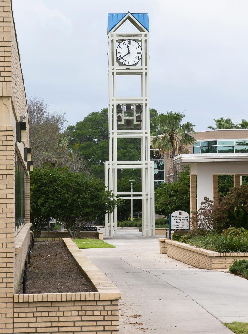 The clock tower on the campus of the College of Central Florida in Ocala