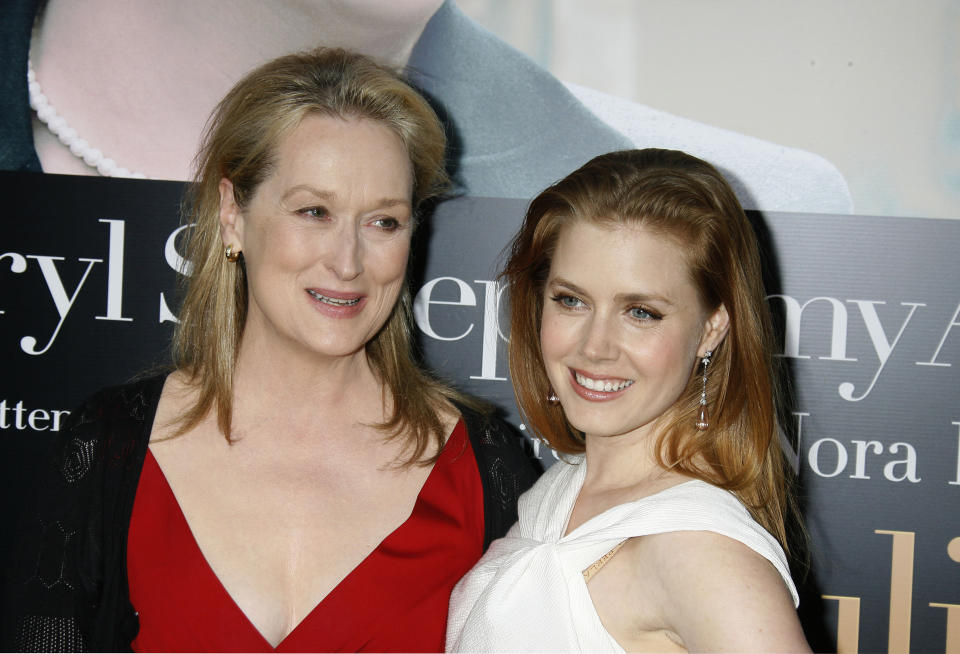 Meryl Streep and Amy Adams at 2009 ‘Julie & Julia’ premiere in Los Angeles. (Photo by Jeffrey Mayer/WireImage)