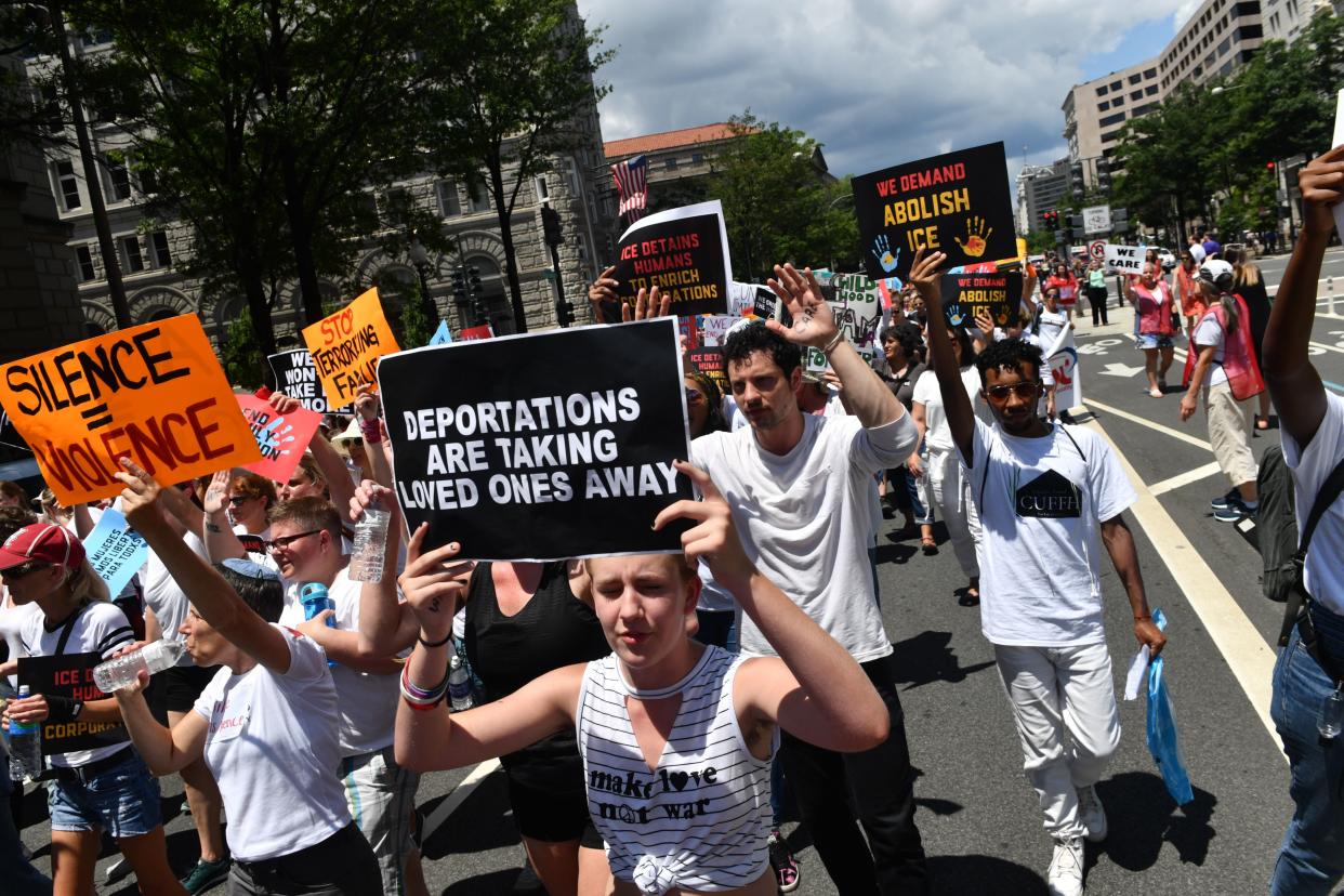 A protest in Washington last month demanded an end to the policy that sought to stem undocumented immigration by separating children from their parents at the U.S. southern border. (Photo: NICHOLAS KAMM via Getty Images)