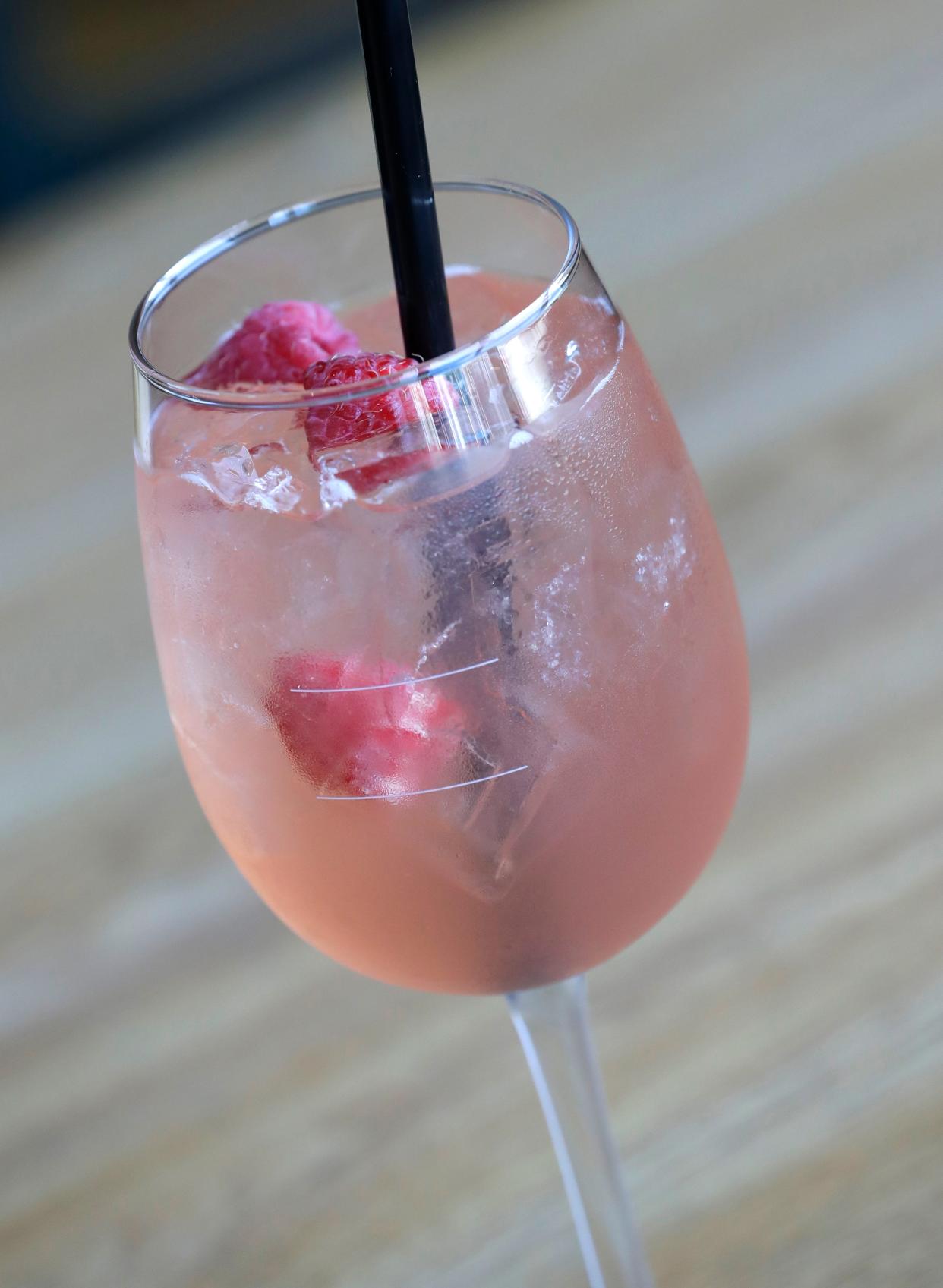 The Berry “Momsacto” drink is available Monday, May 6, 2024, at Fox River Brewing Company in Appleton, Wisconsin. The drink is part of the restaurants’ special Mother’s Day menu and is made with Moscato wine mixed with honey, lemon and raspberries. 
Dan Powers/USA TODAY NETWORK-Wisconsin.