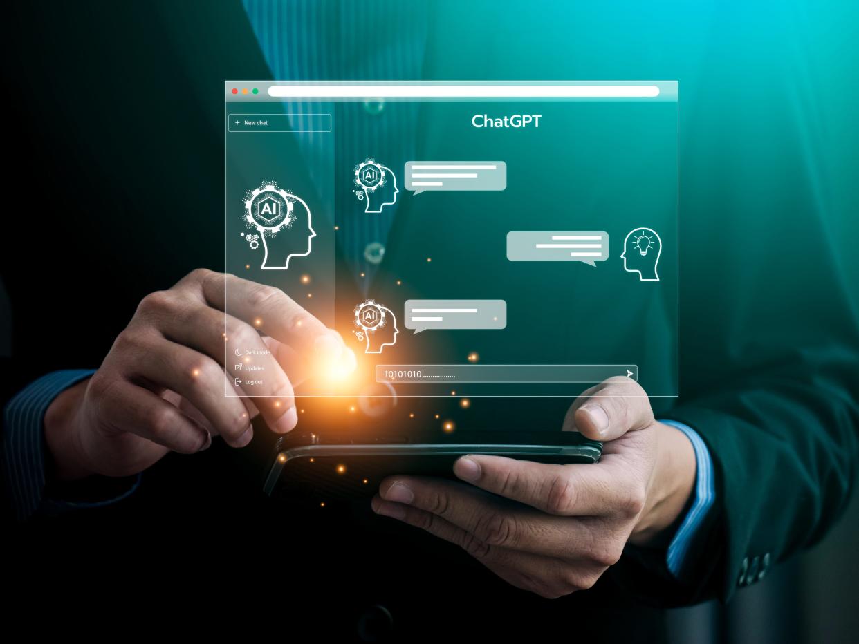 ChatGPT Chat with AI or Artificial Intelligence technology, business use AI smart technology by inputting, deep learning Neural networks to understand, respond to user inputs. future technology
