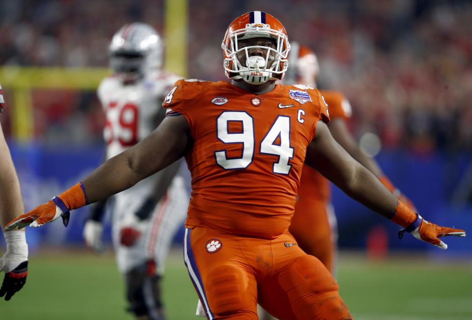 Clemson DT Carlos Watkins didn’t boost his stock with the week in Mobile. (AP)