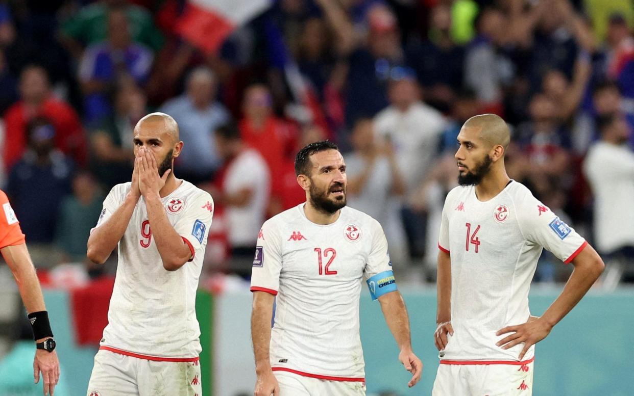 Tunisia players react - Tunisia World Cup 2022 squad list, fixtures and latest odds - Carl Recine/Reuters