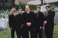 This undated image released by HBO shows the cast of the hit series, "The Sopranos," from left, Tony Sirico, Steven Van Zandt, James Gandolfini, Michael Imperioli and Vincent Pastore. The six-season show won 21 Emmys and became the first cable series ever to win the Emmy for outstanding drama series. Van Zandt's memoir "Unrequited Infatuations,” released on Tuesday, Sept. 28. (Anthony Neste/HBO via AP)