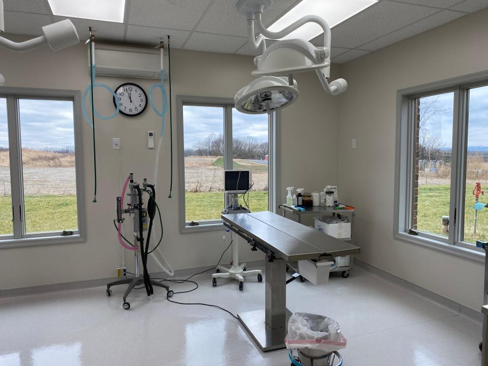 The surgical suite in the addition at Greencastle Veterinary Hospital has ‘all the features of human hospitals,’ according to Dr. Daniel Oliver.