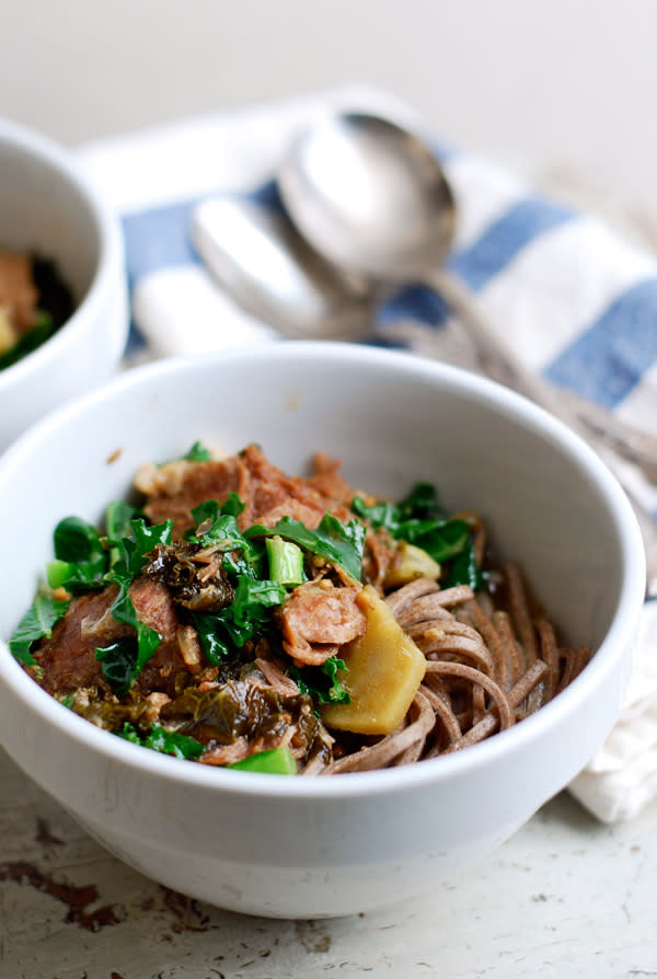 Honey Ginger Braised Pork with Kale