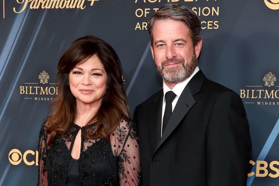 <p>Stewart Cook/Getty</p> Valerie Bertinelli and Mike Goodnough.