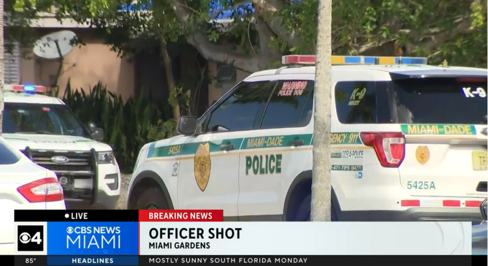 A Miami-Dade police officer was shot in Miami Gardens on Monday, Nov. 20, 2023, the department said.
