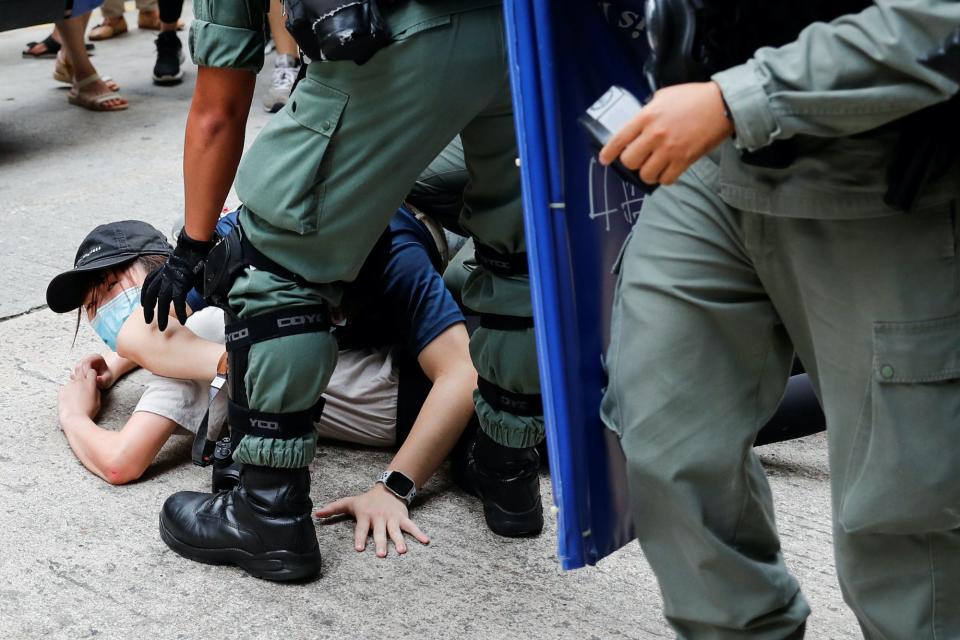 Hong Kong protester arrested.JPG