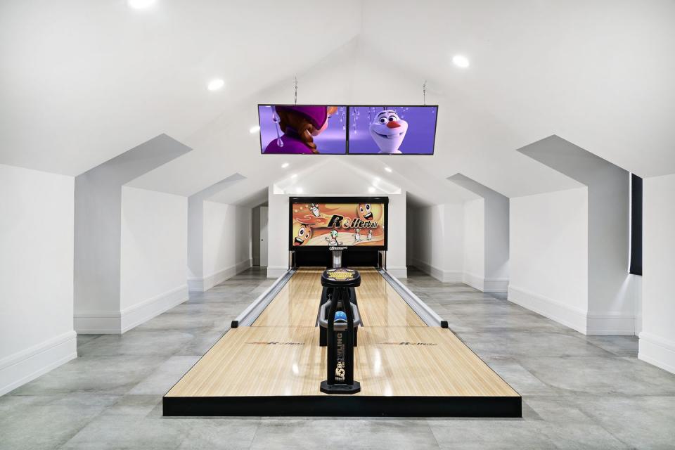 A two lane bowling alley is just one amenity in the children's lounge.