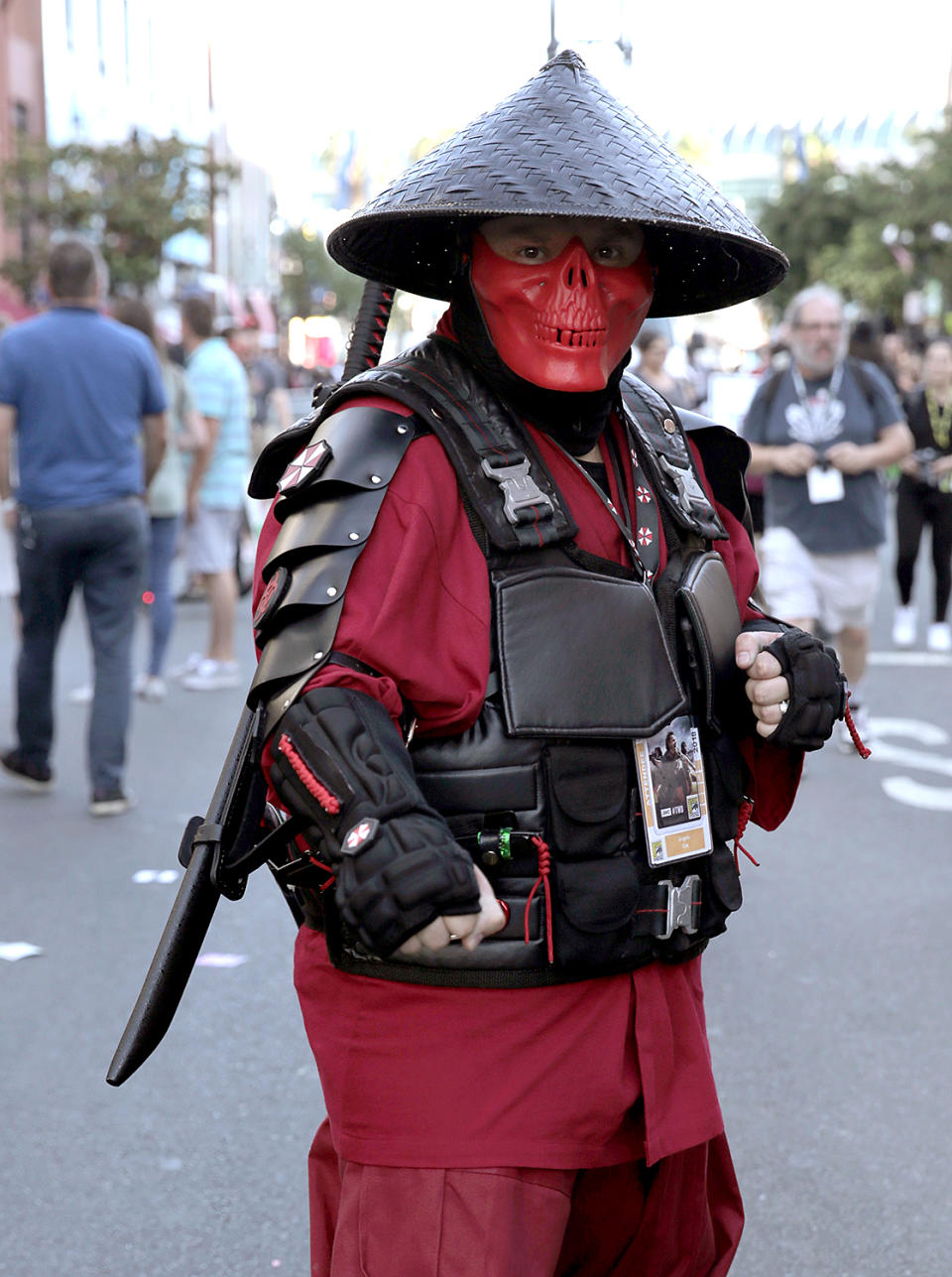 <p>Cosplayer dressed as a Mortal Kombat character at Comic-Con International on July 19, 2018, in San Diego. (Photo: Quinn P. Smith/Getty Images) </p>