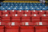 Empty seats are seen at University Stadium in Caracas