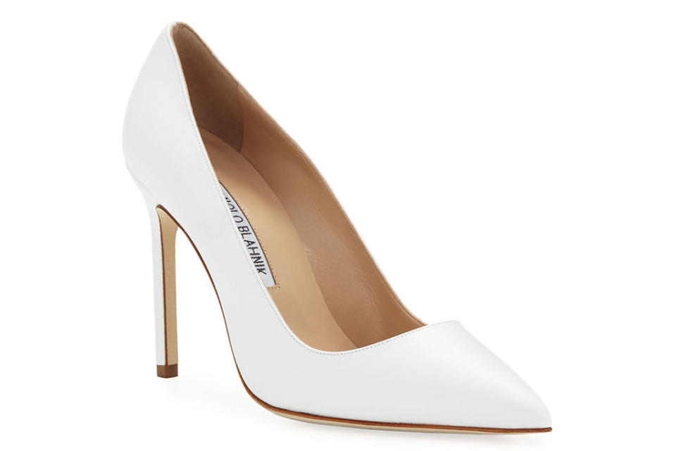 Manolo Blahnik BB pump, white leather