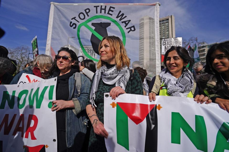 Singer Charlotte Church at a previous pro-Palestine march (Jordan Pettitt/PA) (PA Wire)