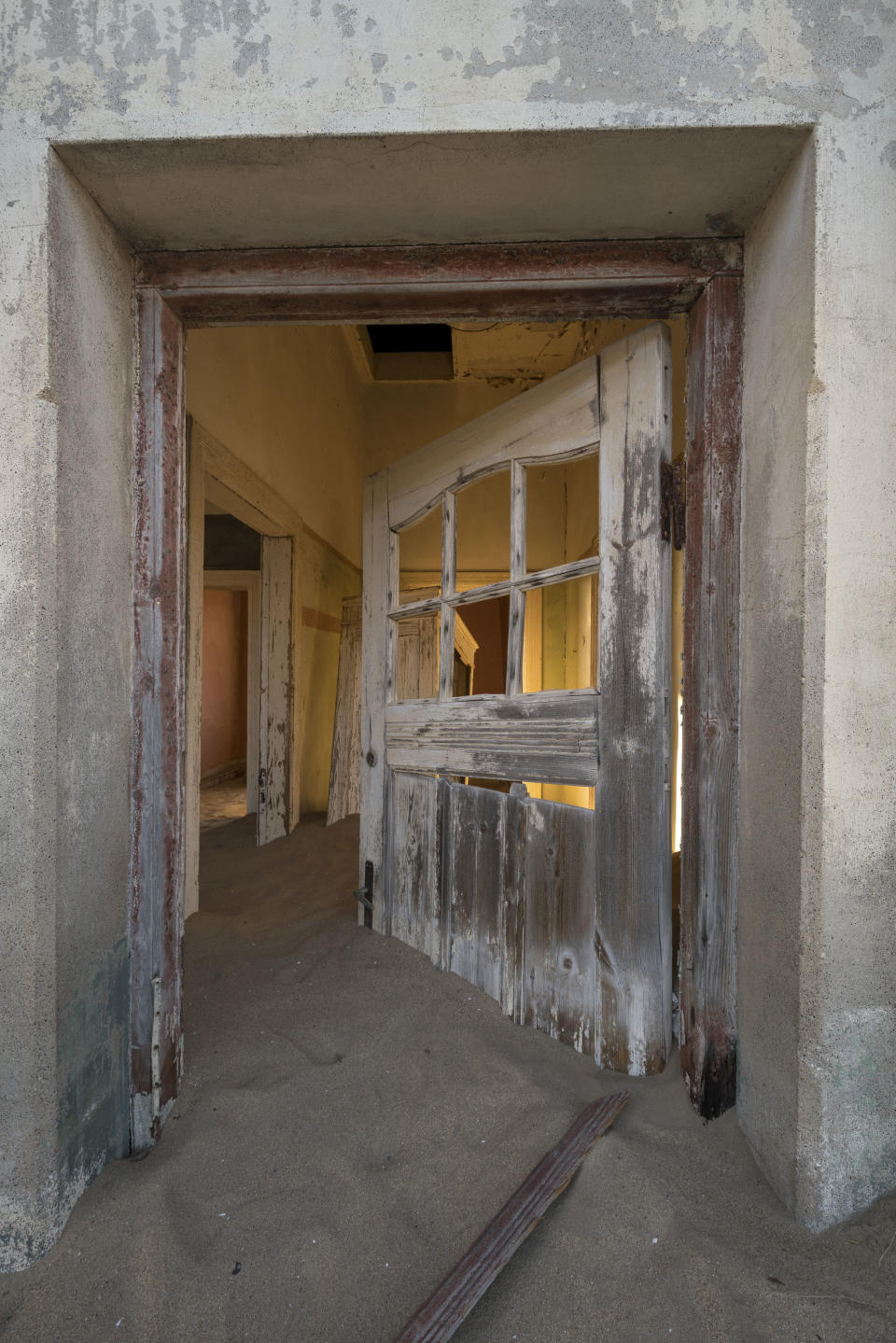 Abandoned diamond mine flooded by sand