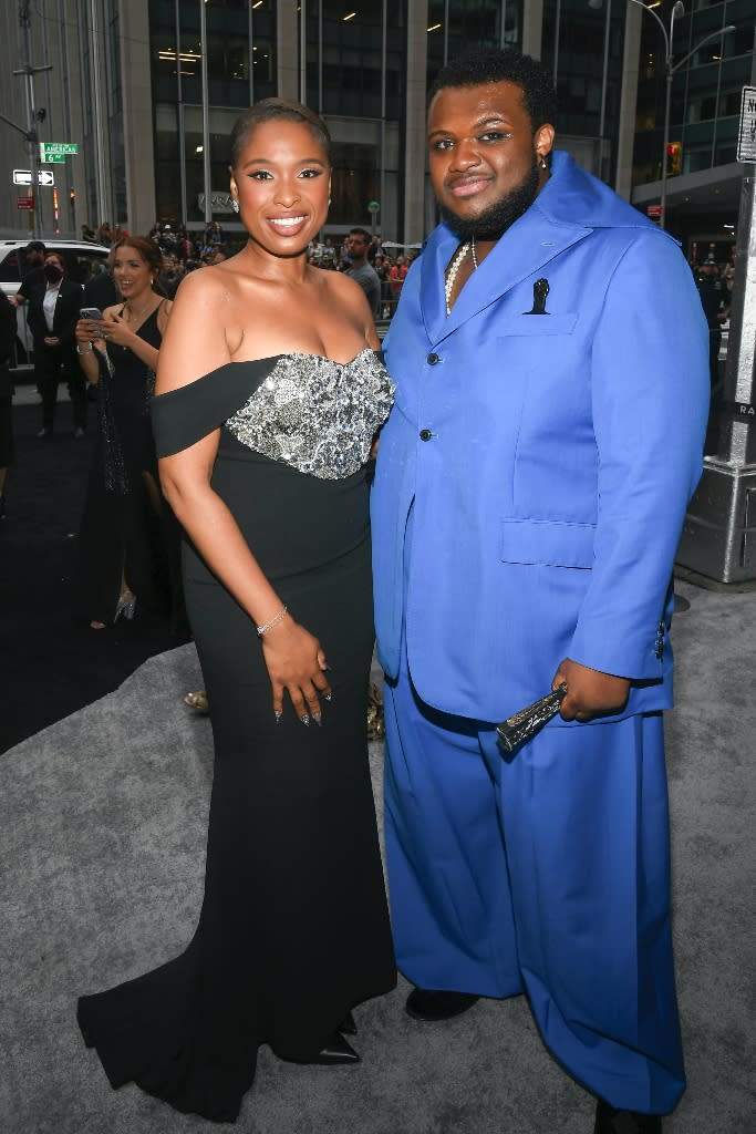 Jennifer Hudson and a guest attend the Tony Awards 2022 at Radio City Music Hall in New York City on June 12, 2022. - Credit: Michael Buckner for WWD