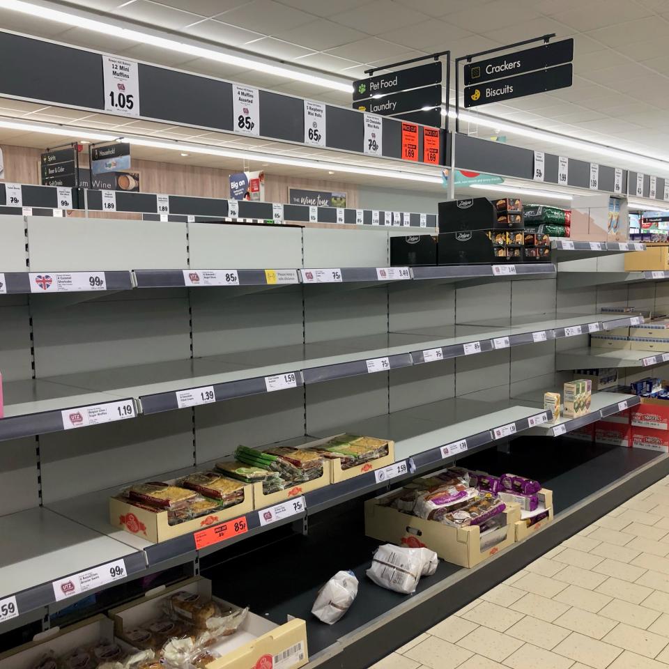 Supermarkets have urged customers not to panic buy in response to reports of emptying shelves (Tom Wilkinson/PA) (PA Wire)