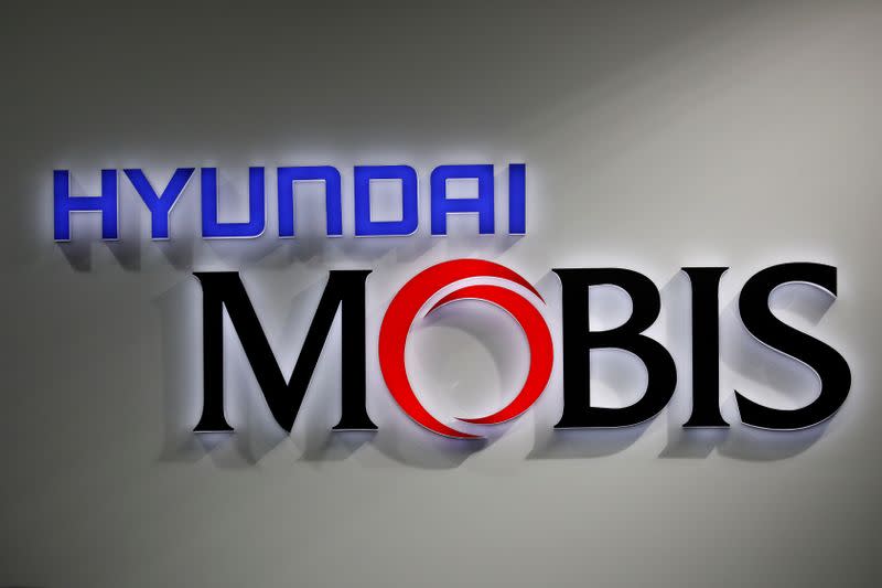 FILE PHOTO: The logo of Hyundai Mobis is seen during the 2019 Seoul Motor Show in Goyang