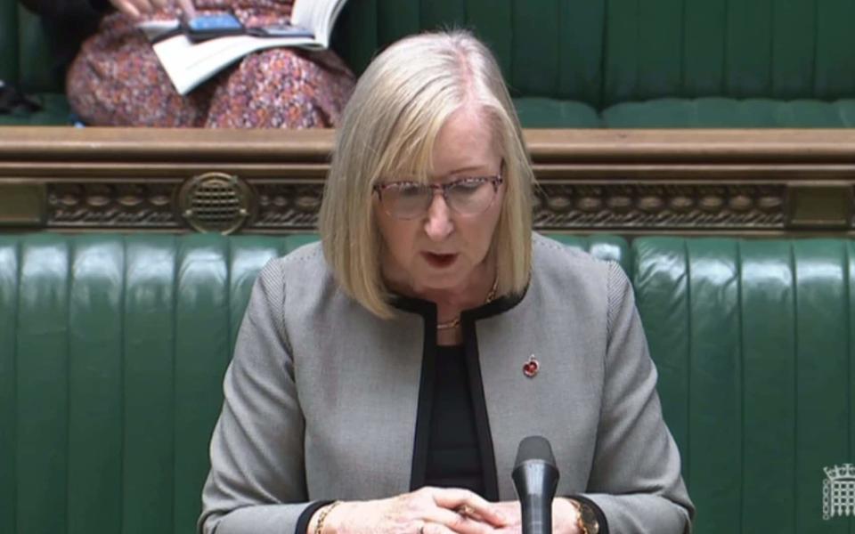 Maggie Throup, the vaccines minister, was the only member of the Cabinet in the House this afternoon as MPs debated new restrictions