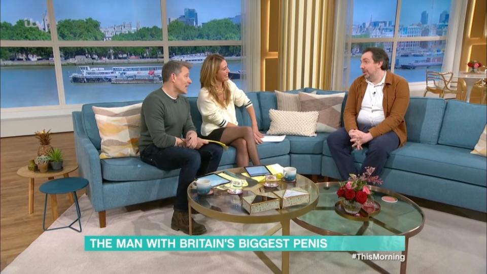 Barr says he was booted from yoga cause his massive manhood made him look aroused. ITV