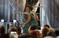 Uzo Aduba reacts as she takes the stage to accept the award for Outstanding Performance by a Female Actor in a Comedy Series for her role in "Orange is the New Black" at the 22nd Screen Actors Guild Awards in Los Angeles, California January 30, 2016. REUTERS/Lucy Nicholson