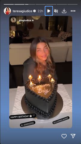 <p>Teresa Giudice/Instagram</p> Gia Giudice with her birthday cake.