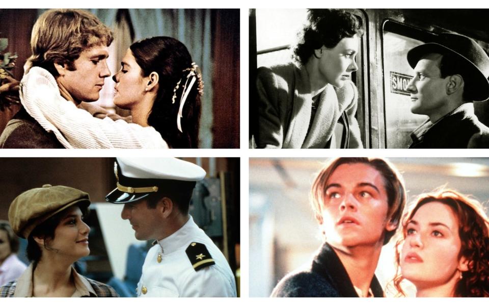 Coupled up (clockwise from top left): Love Story; Brief Encounter; Titanic; An Officer and a Gentleman - Film Stills