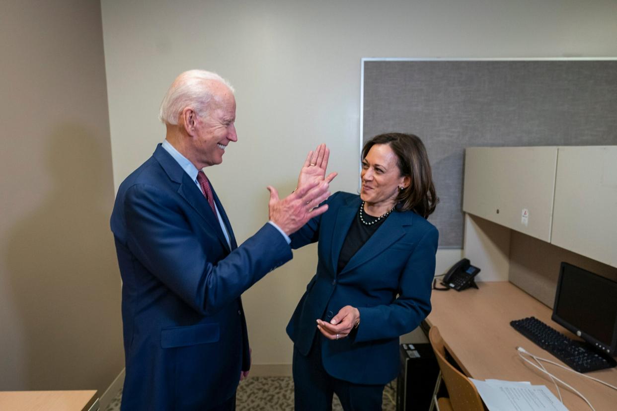 An undated handout photo made available by the Biden Harris Campaign shows former US Vice President and presumptive Democratic candidate for President Joe Biden with California Senator Kamala Harris, released after the campaign announced that Biden has chosen Kamala Harris as his vice presidential running mate on 10 August, 2020: EPA