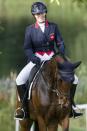 <p>Zara Tindall rides at the Cornbury House International Horse Trails in Oxfordshire, U.K. on Saturday.</p>