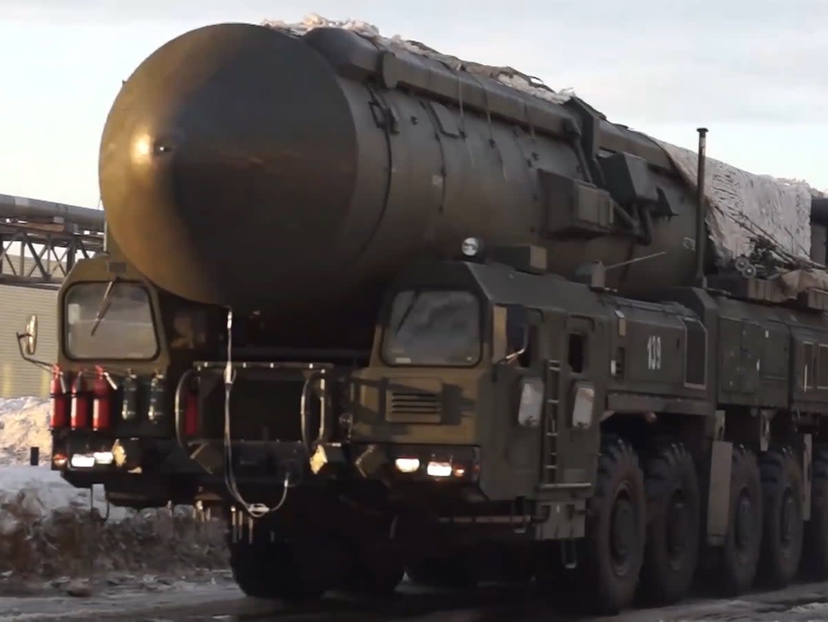 A video by the Russian defence ministry shows a Yars missile launcher (EPA)