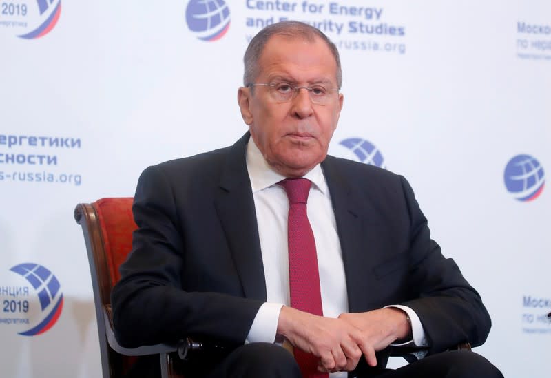 Russian Foreign Minister Lavrov attends the Moscow Nonproliferation Conference