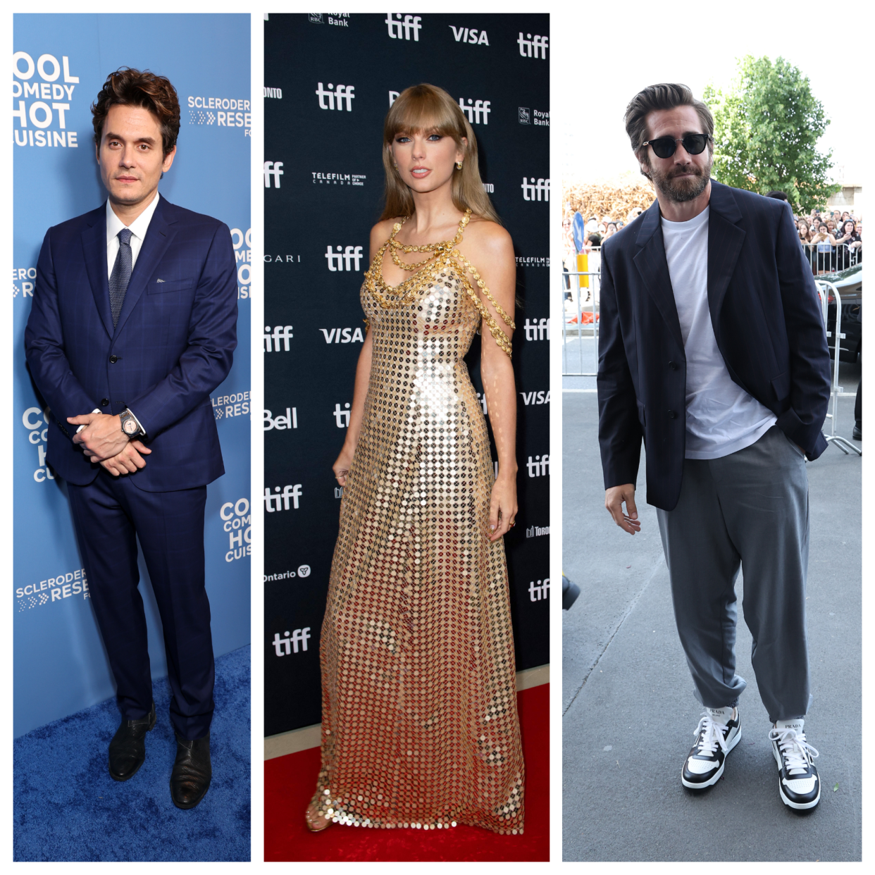 From left to right: John Mayer, Taylor Swift and Jake Gyllenhaal.