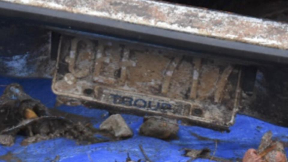 <div>Police photo of the license plate that confirmed the Ford Pinto belonged to Clinkscales</div>