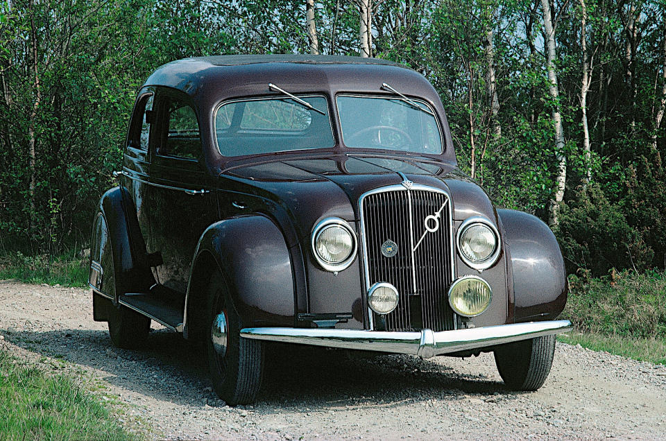 <p>In the 20th century, Volvo was known for building cars which, with few exceptions, shoved the oncoming air out of the way rather than slipping delicately through it. In that respect, none of them even remotely resembled the PV36 of 1935. Powered by a<strong> 3.7-litre straight-six </strong>engine, it had astonishingly <strong>streamlined</strong> bodywork, similar to that of the slightly earlier <strong>Chrysler Airflow</strong>.</p><p>As with the Airflow, the PV36’s appearance put off buyers who preferred cars which didn’t look dramatically different from everything else on the road. Only around 500 were made, including one <strong>convertible</strong>. According to Volvo, the last to be built left the factory in June 1938, while the last to be sold was delivered to<strong> Hugo von Heidenstam</strong> (1884-1966), then employed as Swedish ambassador to Iran, three months later.</p>